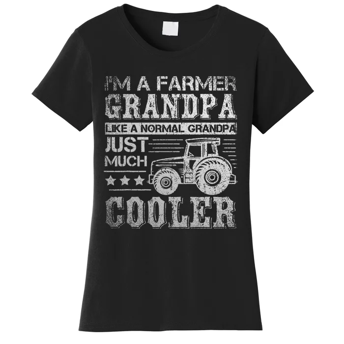 Fathers Day Gift Idea Grandpa Tractor Farmer Women's T-Shirt