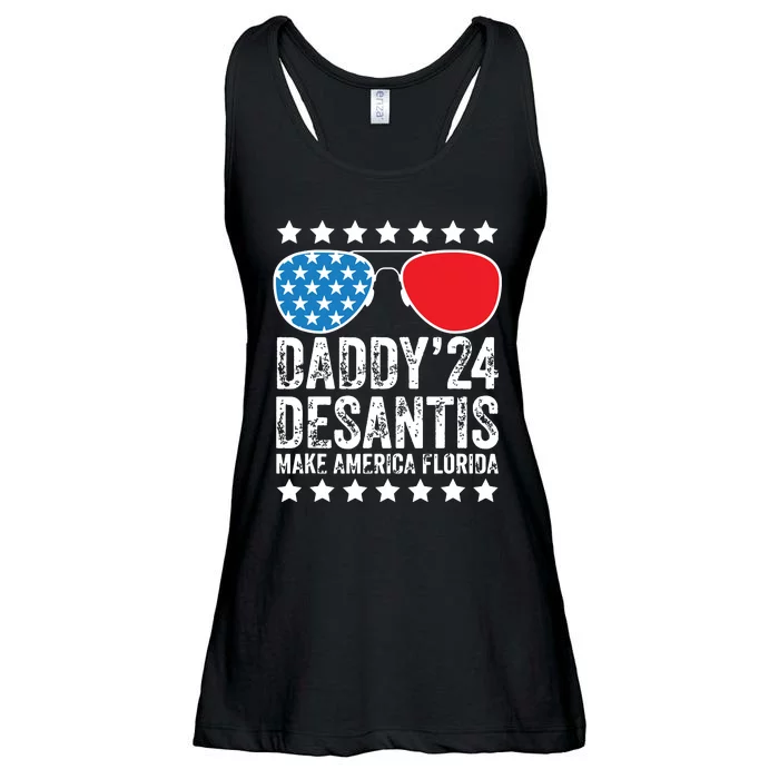 Fathers Day Gift Daddy 2024 Desantis Make America Florida Ladies Essential Flowy Tank