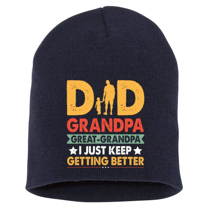 Funny Dad Great Grandpa For Fathers Day Short Acrylic Beanie