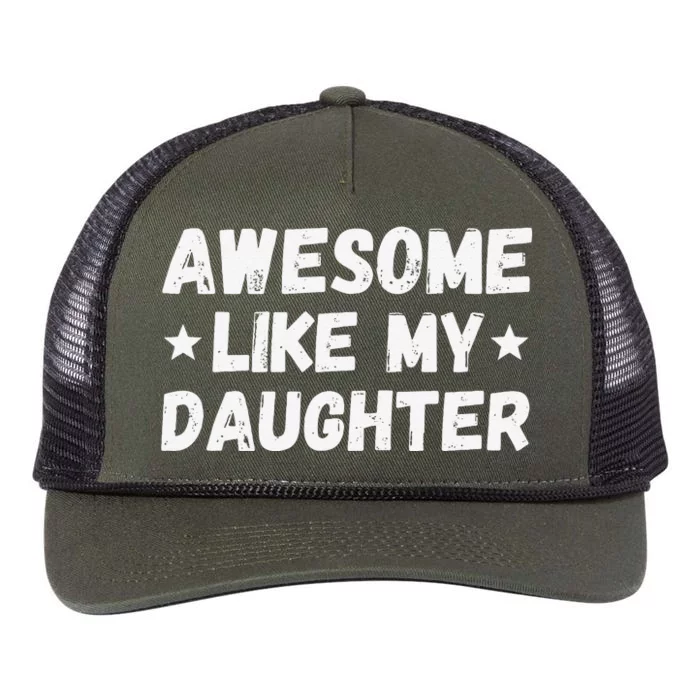 Fathers Day Gift From Daughter Wife Awesome Like My Daughter Retro Rope Trucker Hat Cap