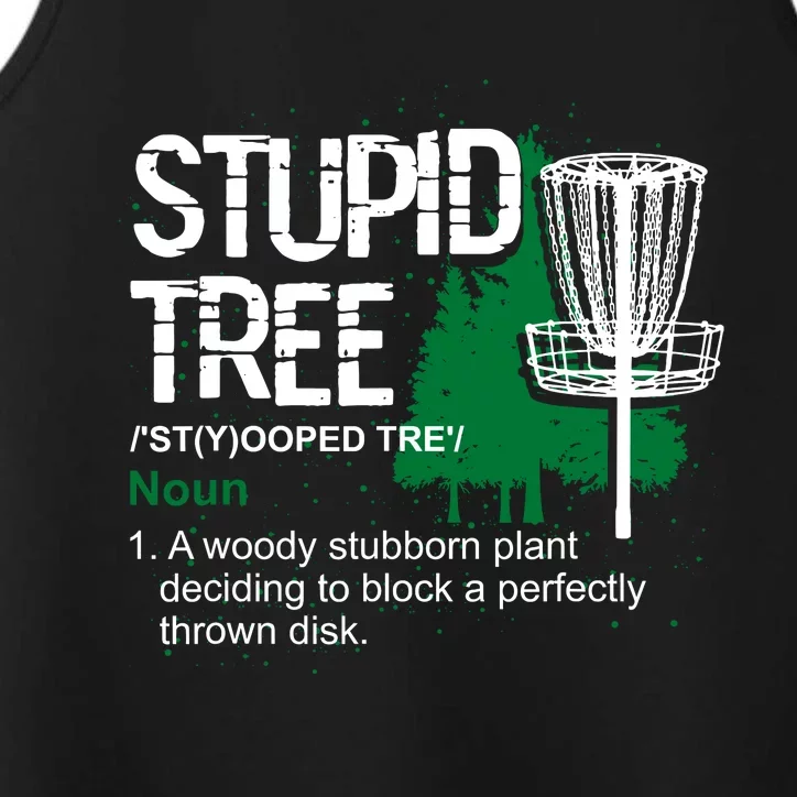 Funny Disc Golfer Gift Outdoor Sports Stupid Tree Disc Golf Performance Tank