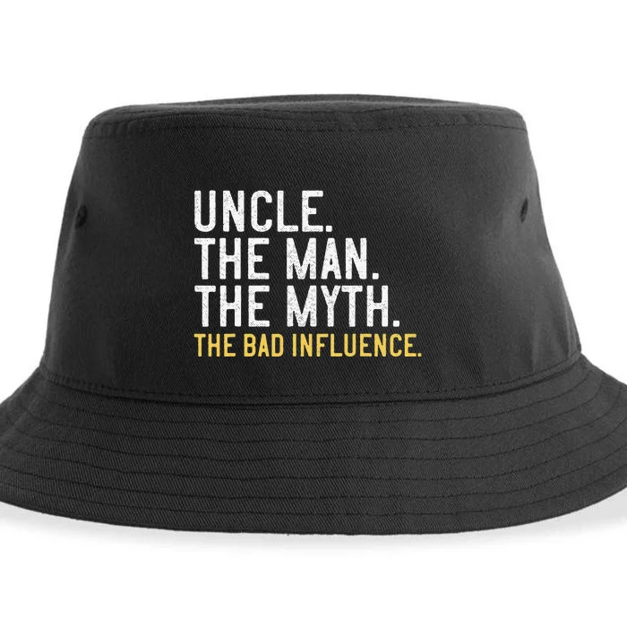 Father's Day Gift Uncle The Man The Myth The Bad Influence Sustainable Bucket Hat