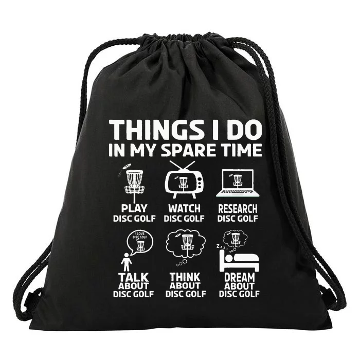 Funny disc golfing frolfing joke with disc golf tree basket Drawstring Bag