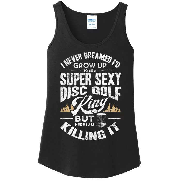 Funny Disc Golf Dad Fathers Day Disc Golfing Ladies Essential Tank