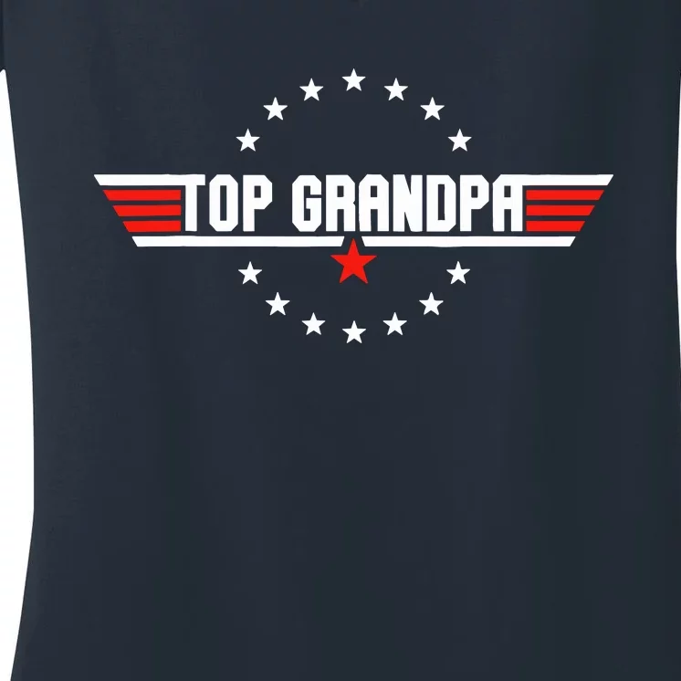 Fathers Day Gift Grandpa Gift From Grand Son Daughter Women's V-Neck T-Shirt