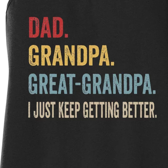 Fathers Day Gift From Grandkids Dad Grandpa Great Women's Racerback Tank