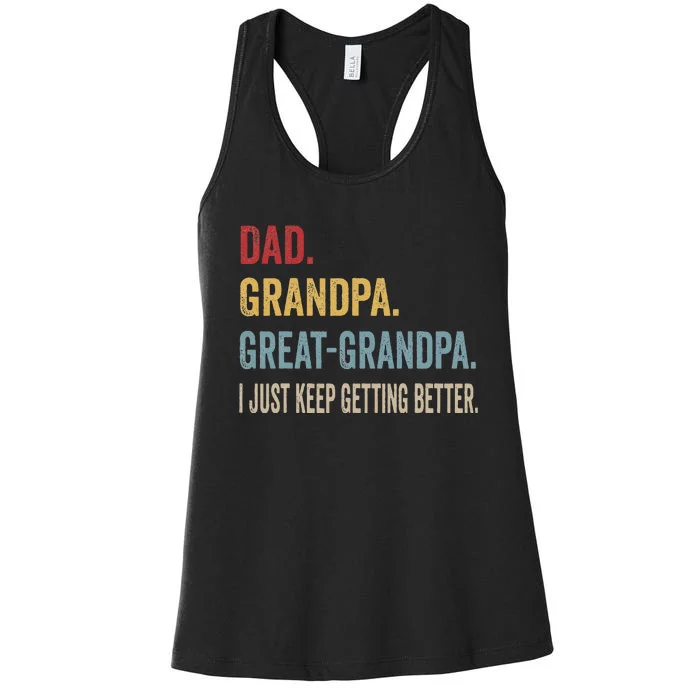 Fathers Day Gift From Grandkids Dad Grandpa Great Women's Racerback Tank