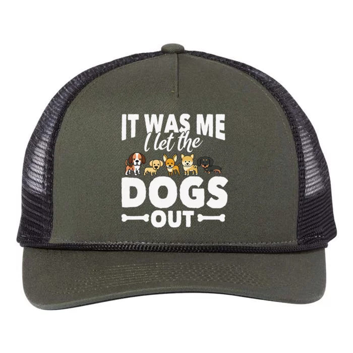 Funny Dog Gift Pooch Dog Owner I Let The Dogs Out Retro Rope Trucker Hat Cap