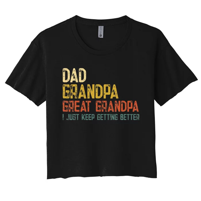 Fathers Day Gift from Grand Dad Grandpa Great Grandpa Women's Crop Top Tee