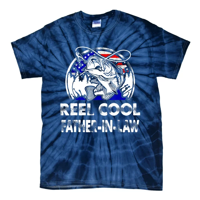 Fathers Day Gift Tee Reel Cool Father-In-Law Fishing Tie-Dye T-Shirt