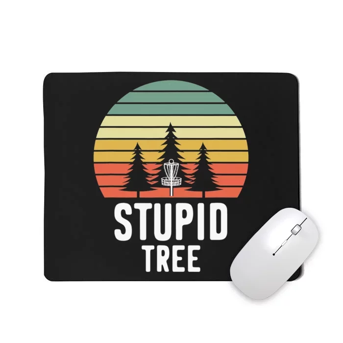 Funny Disc Golf Retro Hit Trees And Curse Disc Golfer Lovers Mousepad