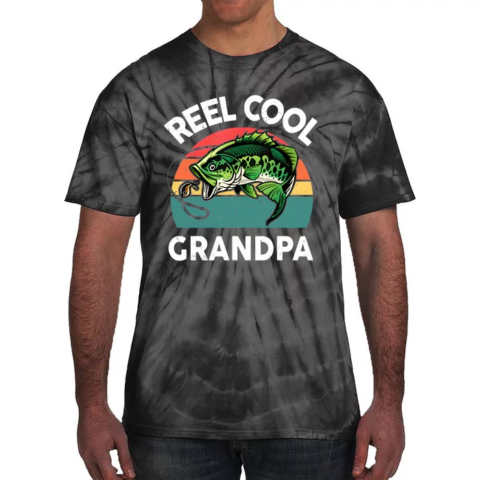 Fathers Day Gift Reel Cool Grandpa Dad Papa Poppop Fishing Tie-Dye T-Shirt