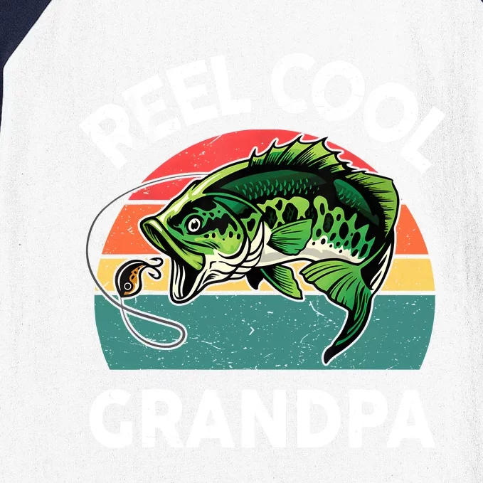 Fathers Day Gift Reel Cool Grandpa Dad Papa Poppop Fishing Baseball Sleeve Shirt