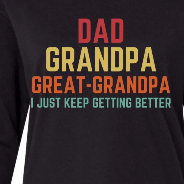 Fathers Day Gift From Grand Dad Grandpa Great Grandpa Gift Womens Cotton Relaxed Long Sleeve T-Shirt