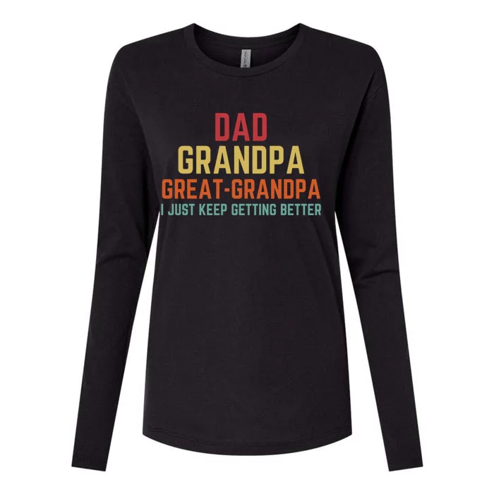 Fathers Day Gift From Grand Dad Grandpa Great Grandpa Gift Womens Cotton Relaxed Long Sleeve T-Shirt