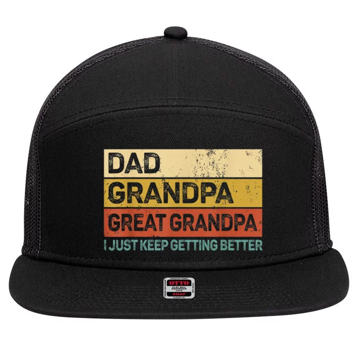 Fathers Day Gift from GrandKid Dad Grandpa Great Grandpa 7 Panel Mesh Trucker Snapback Hat