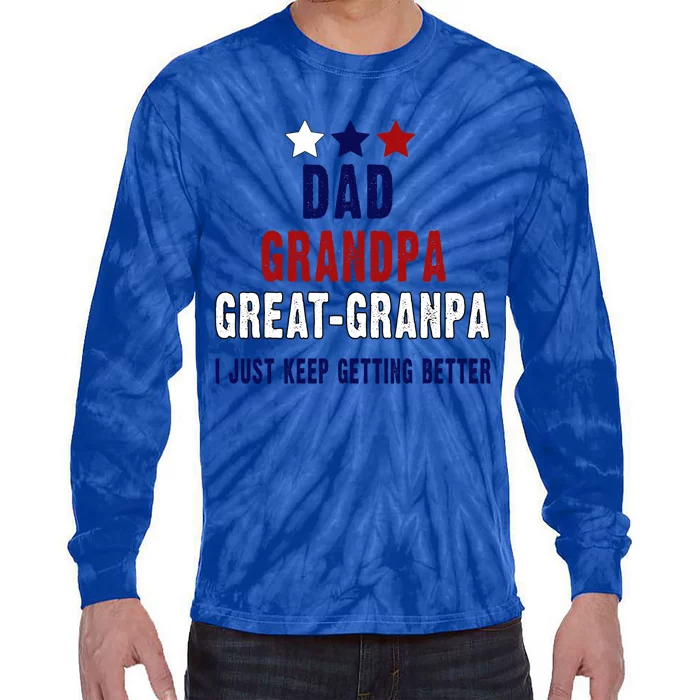 Fathers Day Gift From Grand Dad Grandpa Great Grandpa Gift Tie-Dye Long Sleeve Shirt