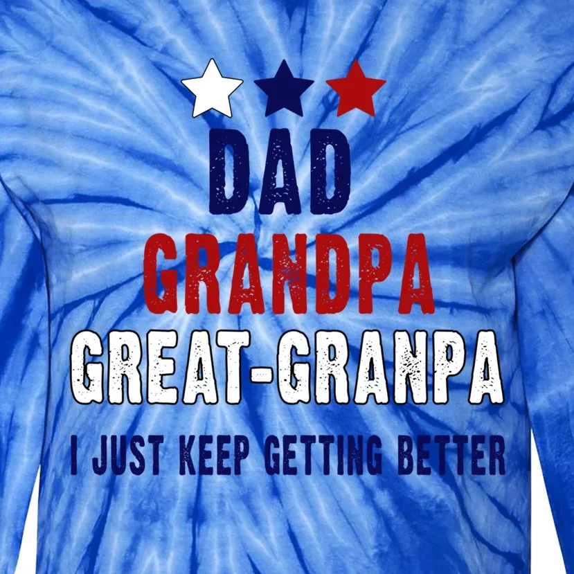 Fathers Day Gift From Grand Dad Grandpa Great Grandpa Gift Tie-Dye Long Sleeve Shirt