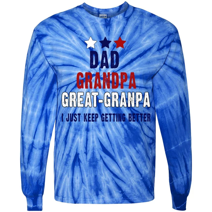 Fathers Day Gift From Grand Dad Grandpa Great Grandpa Gift Tie-Dye Long Sleeve Shirt