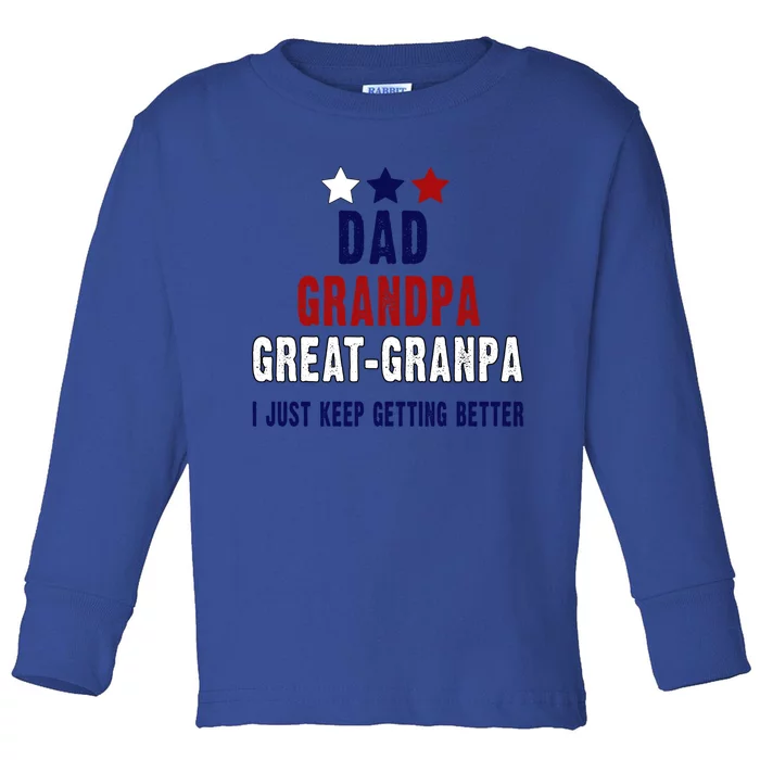 Fathers Day Gift From Grand Dad Grandpa Great Grandpa Gift Toddler Long Sleeve Shirt