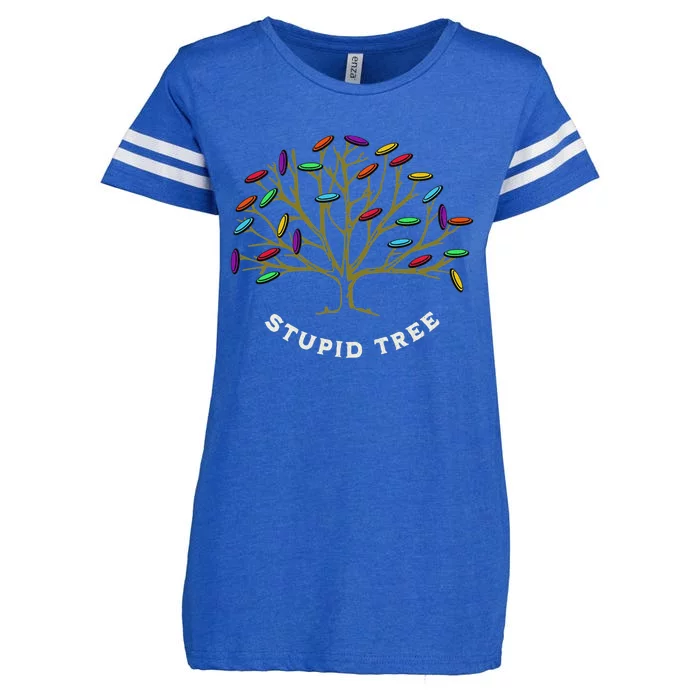 Funny Disc Golf Ultimate Frisbee Tree Game Stupid Trees Enza Ladies Jersey Football T-Shirt