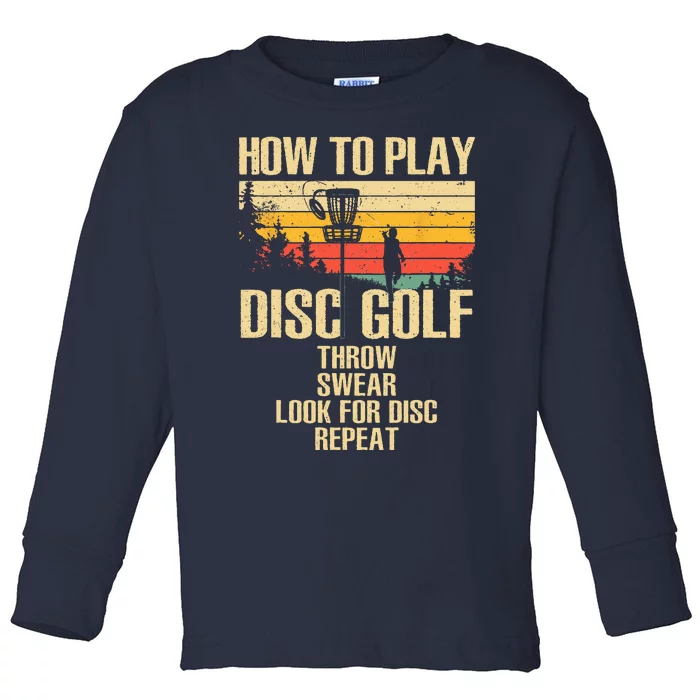 Funny Disc Golf Design For Women Disc Golf Player Lover Toddler Long Sleeve Shirt