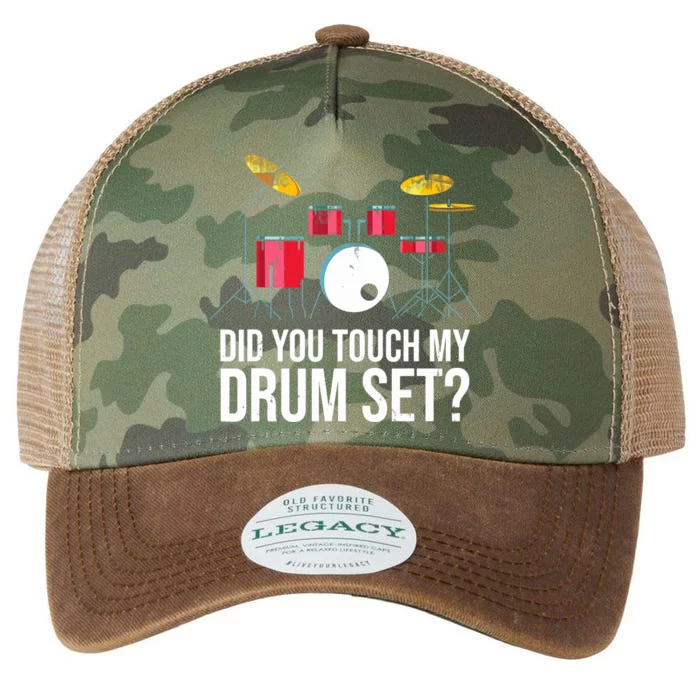 Funny Drummer Gift Did You Touch My Drum Set Drums Legacy Tie Dye Trucker Hat