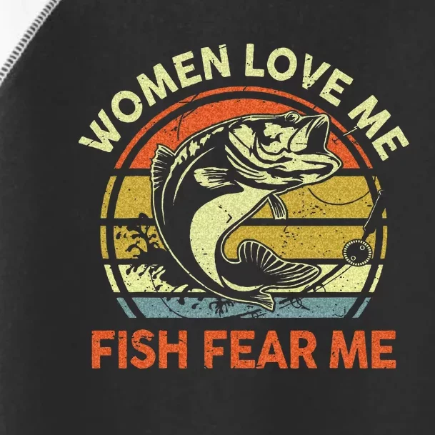 Fathers Day Gift Women Love Fish Fear Papa Funny Dad Fishing Toddler Fine Jersey T-Shirt