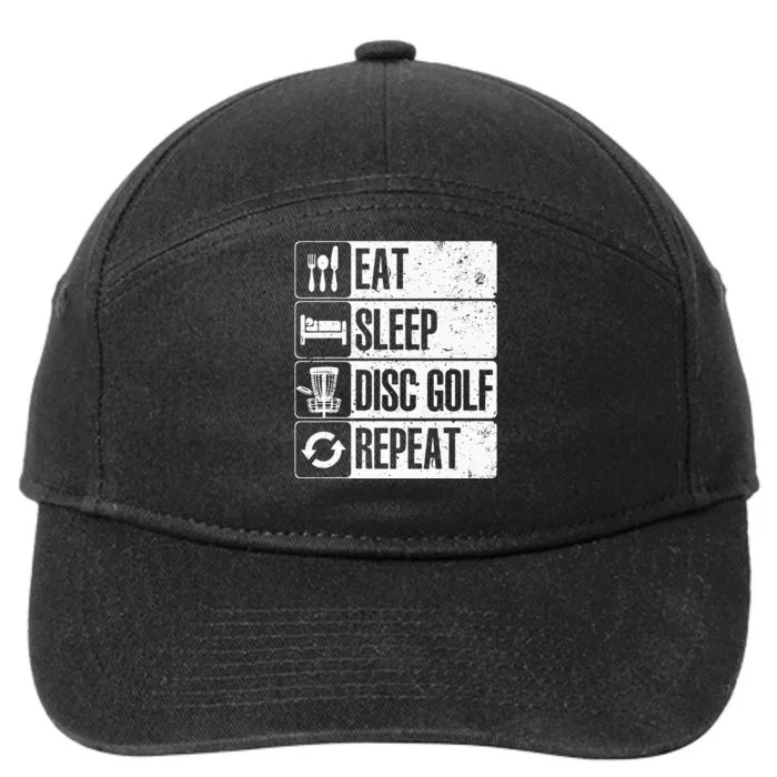 Funny Disc Golf Art For Golf Player Disc Golfers 7-Panel Snapback Hat