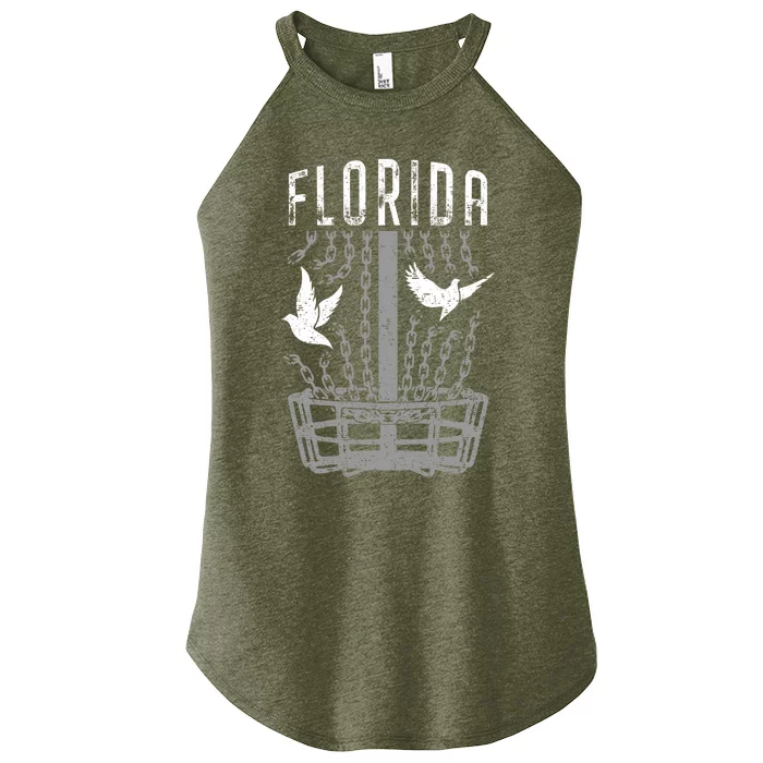 Florida Disc Golf Player Breaking Chains Birdie Gift Women’s Perfect Tri Rocker Tank