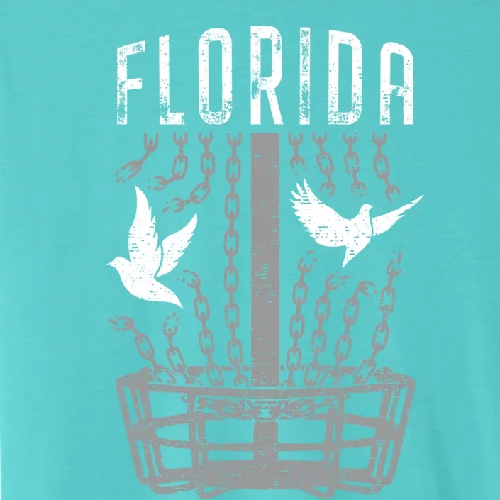 Florida Disc Golf Player Breaking Chains Birdie Gift ChromaSoft Performance T-Shirt