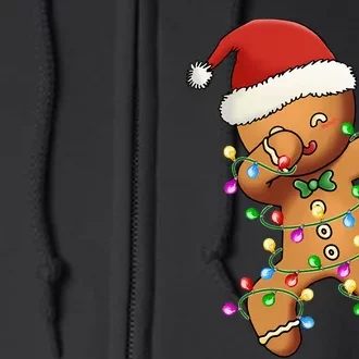 Festive Dabbing Gingerbread Christmas Tree Full Zip Hoodie