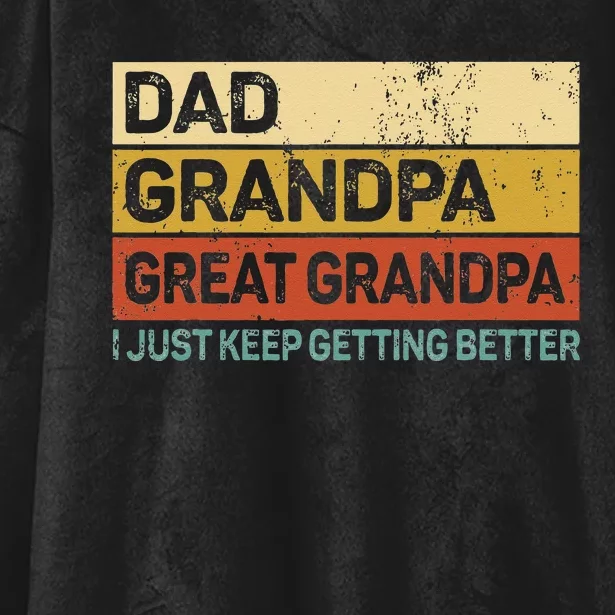 Fathers Day Gift From Grandkids Dad Grandpa Great Grandpa Hooded Wearable Blanket