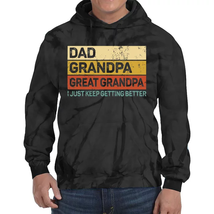 Fathers Day Gift From Grandkids Dad Grandpa Great Grandpa Tie Dye Hoodie