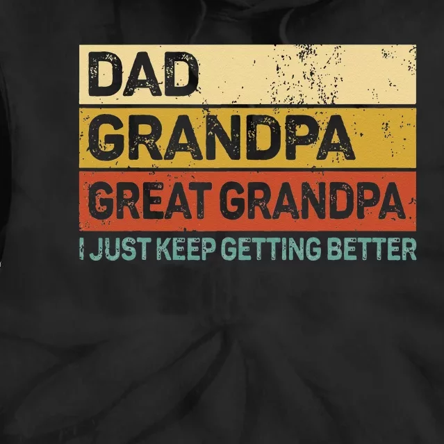 Fathers Day Gift From Grandkids Dad Grandpa Great Grandpa Tie Dye Hoodie