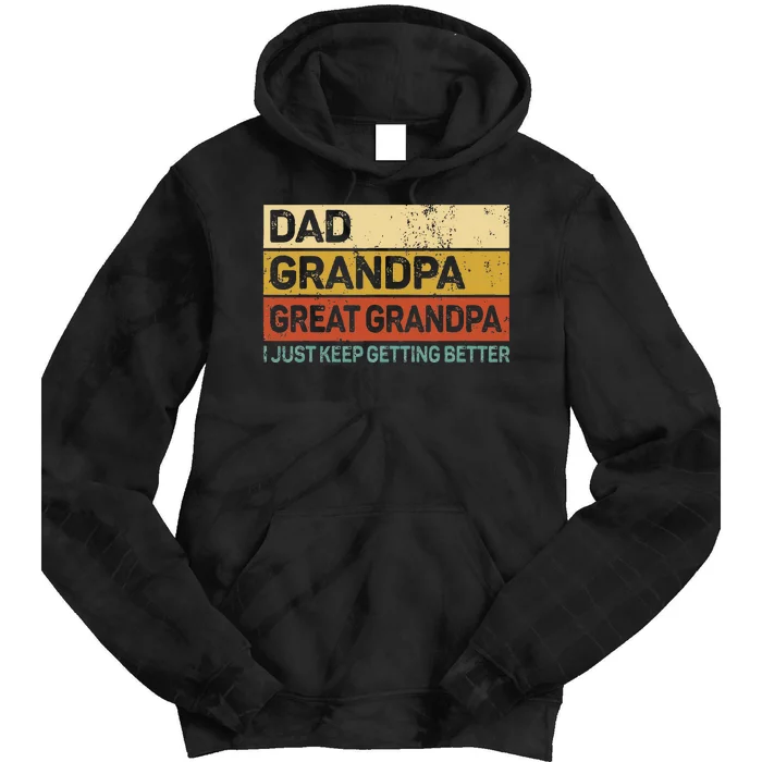 Fathers Day Gift From Grandkids Dad Grandpa Great Grandpa Tie Dye Hoodie