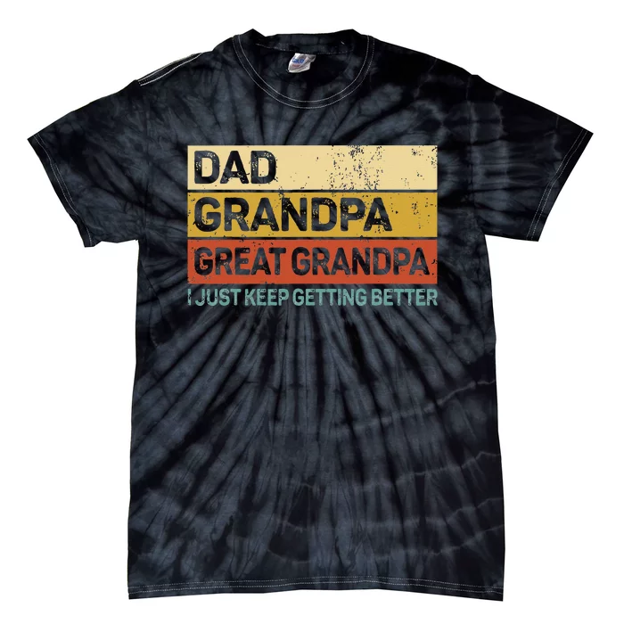 Fathers Day Gift From Grandkids Dad Grandpa Great Grandpa Tie-Dye T-Shirt