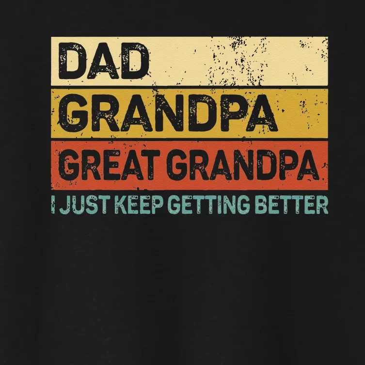 Fathers Day Gift From Grandkids Dad Grandpa Great Grandpa Women's Crop Top Tee