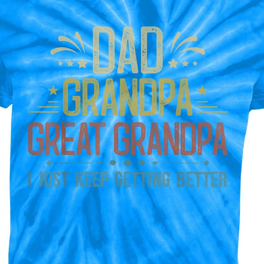 Fathers Day Gift From Grand Dad Grandpa Great Grandpa Meaningful Gift Kids Tie-Dye T-Shirt