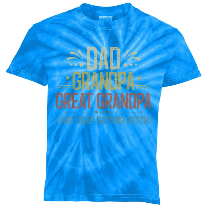 Fathers Day Gift From Grand Dad Grandpa Great Grandpa Meaningful Gift Kids Tie-Dye T-Shirt