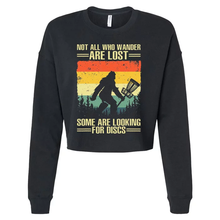 Funny Disc Golf Art For Disc Golf Player Cropped Pullover Crew