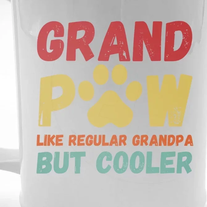 Fathers Day Gift Grandpaw Like Regular Grandpa But Cooler Cute Gift Front & Back Beer Stein