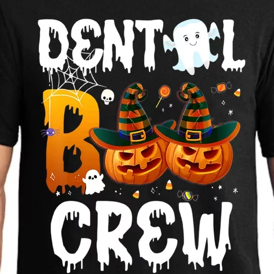 Funny Dental Ghost Boo Crew Pumpkin Halloween Spooky Season Gift Pajama Set