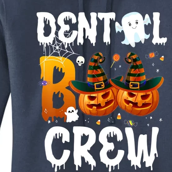 Funny Dental Ghost Boo Crew Pumpkin Halloween Spooky Season Gift Women's Pullover Hoodie