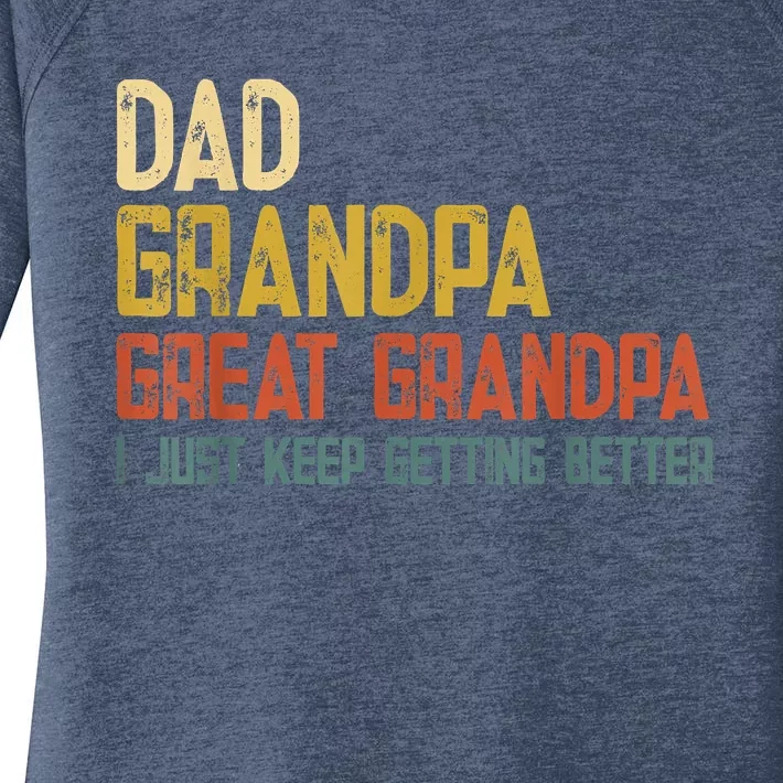 Fathers Day Gift From Grandkids Dad Grandpa Great Grandpa Women's Perfect Tri Tunic Long Sleeve Shirt