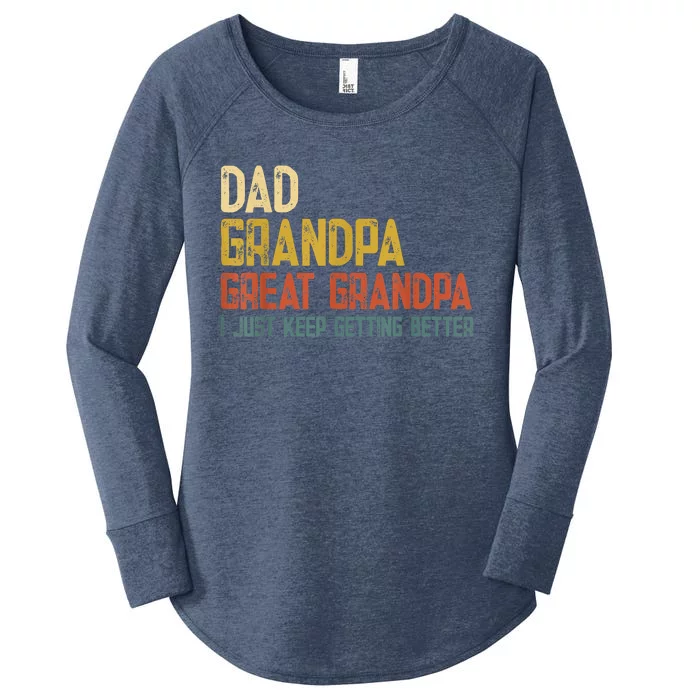 Fathers Day Gift From Grandkids Dad Grandpa Great Grandpa Women's Perfect Tri Tunic Long Sleeve Shirt