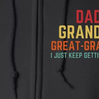 Fathers Day Gift From Grandkids Dad Grandpa Great Grandpa Full Zip Hoodie