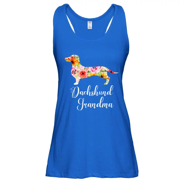 Floral Dachshund Grandma Funny Cute Dog Lover Gift Ladies Essential Flowy Tank