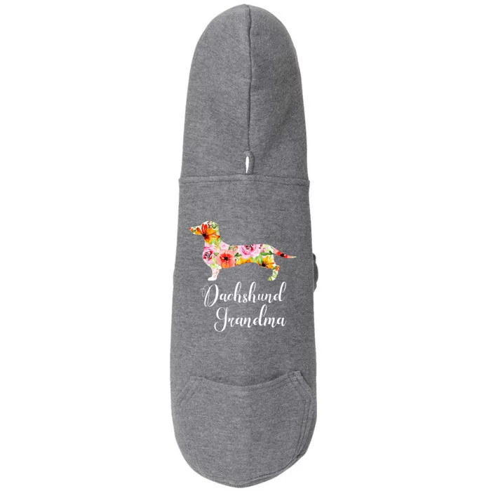 Floral Dachshund Grandma Funny Cute Dog Lover Gift Doggie 3-End Fleece Hoodie