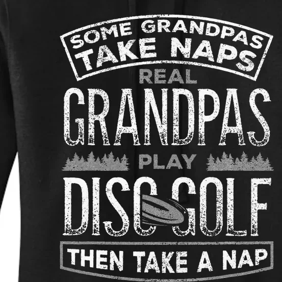 Funny Disc Golf Grandpa Fathers Day Disc Golfing Women's Pullover Hoodie